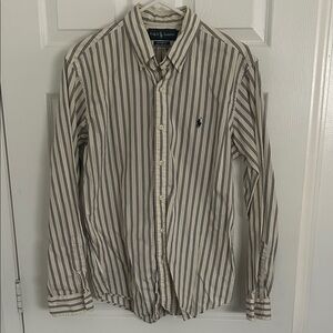 Ralph Lauren Men's M Shirt - Cream and Black Stripes